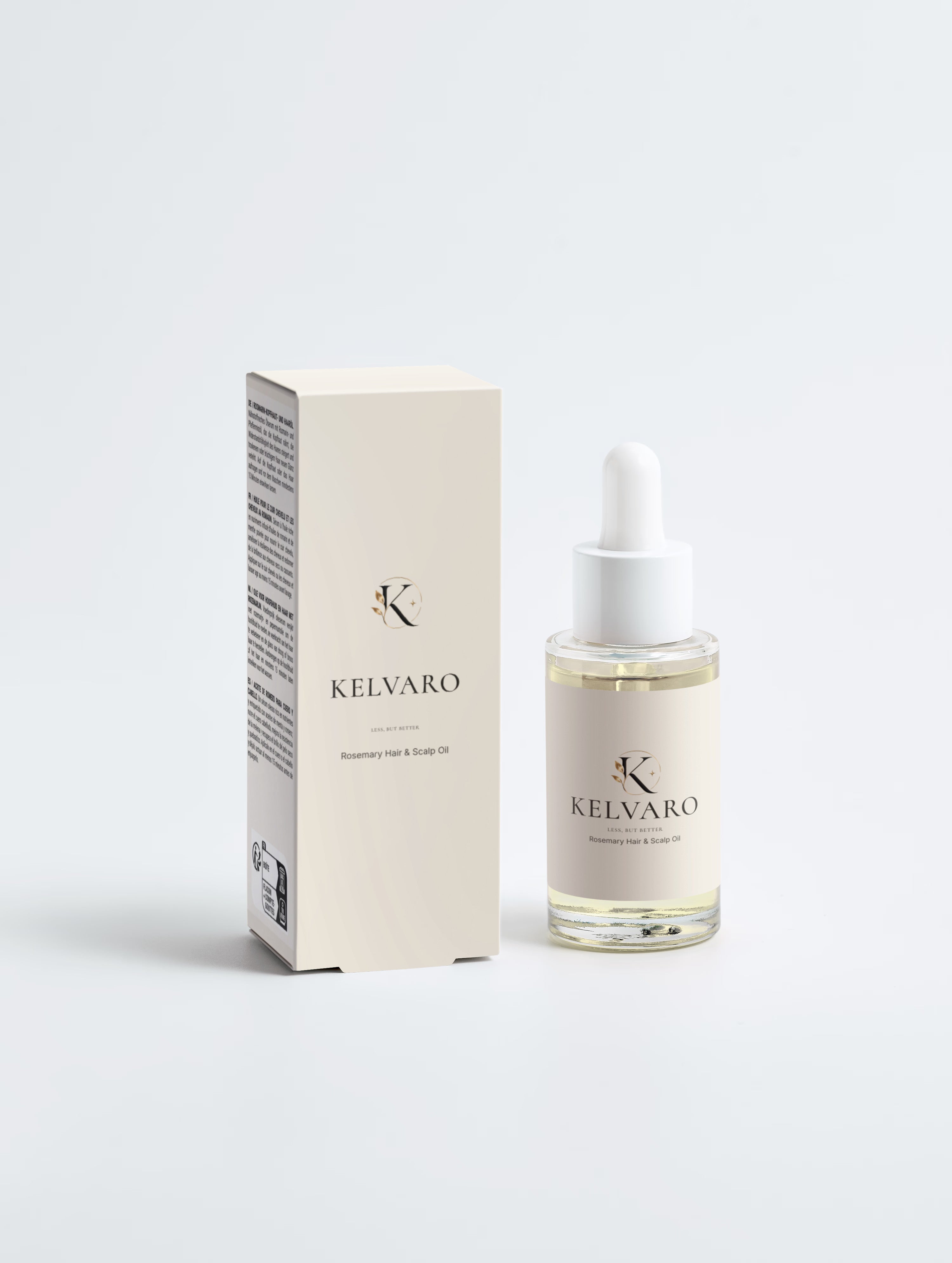 Kelvaro Stärkande Hårolja Rosmarin & Mint, 30 ml, med förpackning