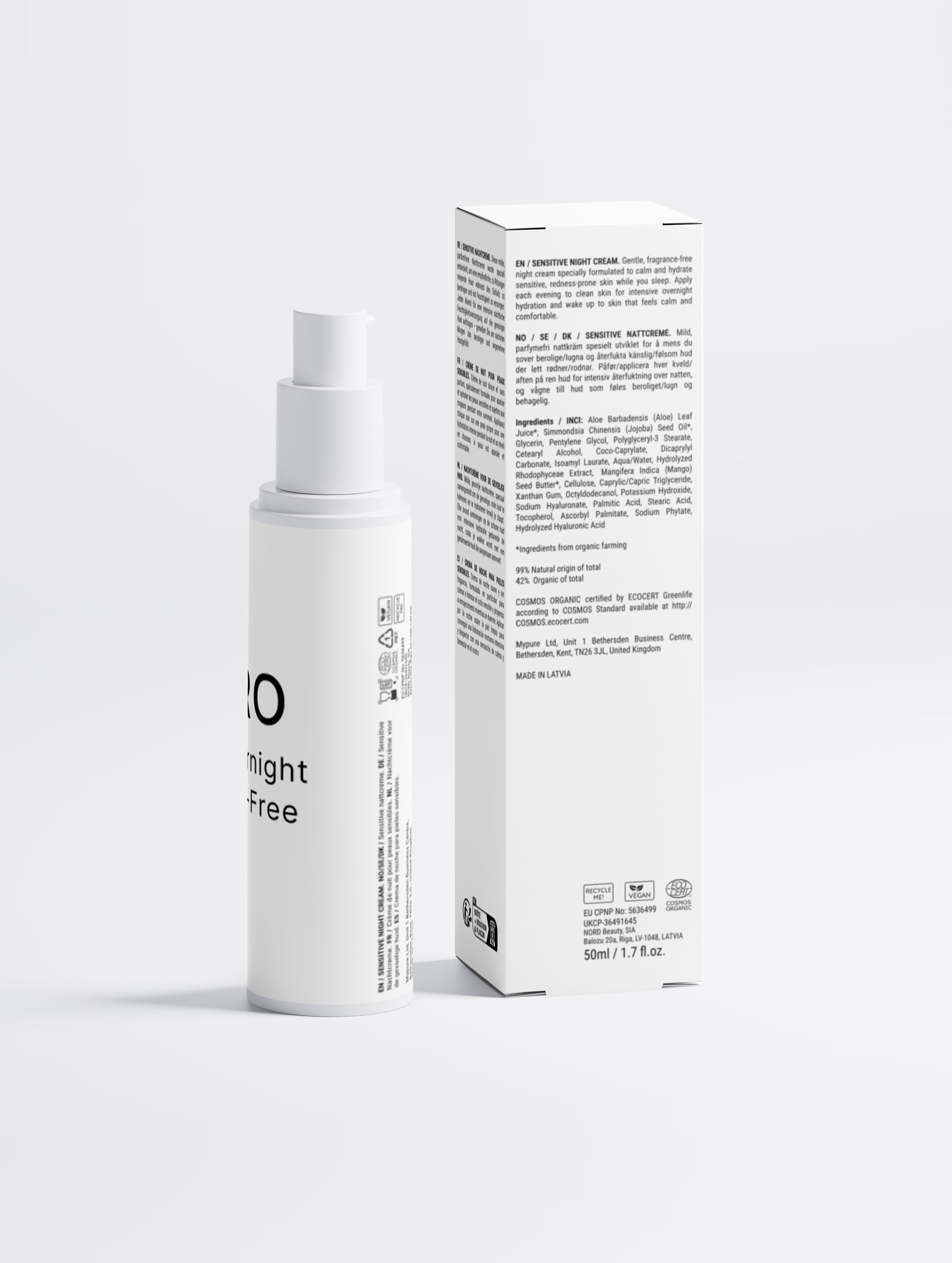 Sensitive Skin Overnight Cream, Fragrance-Free